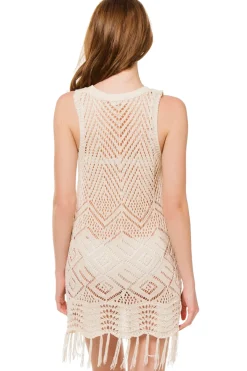 Allison New York Tunics-Fringe Crochet Tunic