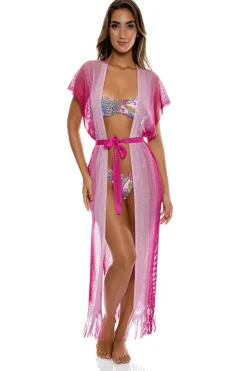 Luli Fama Kimonos / Robes-Fringe Long Kimono
