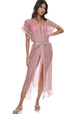 Luli Fama Kimonos / Robes-Fringe Long Kimono