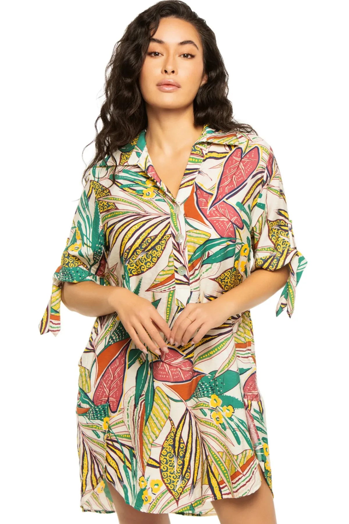 J. Valdi Shirt Dresses|Tunics-Funky Palm Tunic