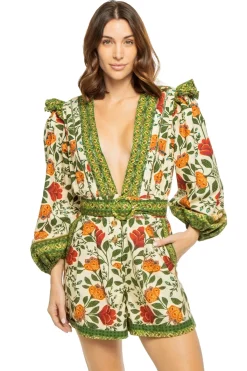 Farm Rio Jumpsuits / Rompers-Garden Tapestry Romper