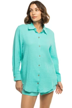 Surf Gypsy Matching Sets|Shirt Dresses-Gauze Button Up Boy Shirt