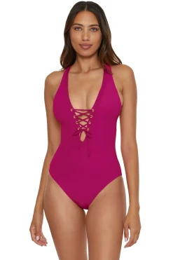 Becca by Rebecca Virtue Plunge|One Pieces-Gia Plunge One Piece Swimsuit