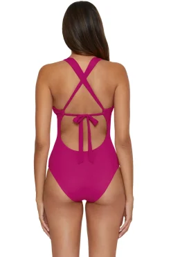 Becca by Rebecca Virtue Plunge|One Pieces-Gia Plunge One Piece Swimsuit