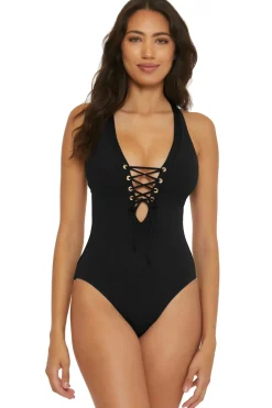 Becca by Rebecca Virtue Plunge|One Pieces-Gia Plunge One Piece Swimsuit