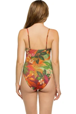 Onia High Leg|Plunge-Giselle Tropical One Piece Swimsuit