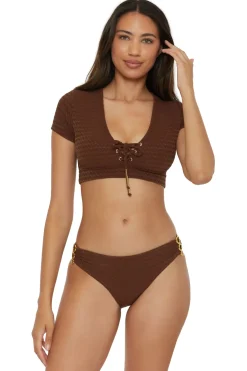 Trina Turk Bikinis-Glimmer Cap Sleeve Bikini Top