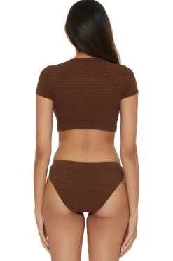 Trina Turk Bikinis-Glimmer Cap Sleeve Bikini Top