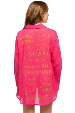 Elan Shirt Dresses-Graphic Shirt Dress