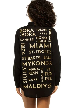 Elan Shirt Dresses-Graphic Shirt Dress