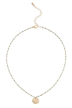 Nova Jewelry-Green Beaded Mini Necklace