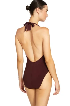 Robin Piccone Halter|Plunge-Halter One Piece Swimsuit