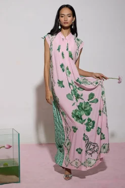 Verandah Sundresses-Hand Beaded Blooming Peonies Maxi Dress