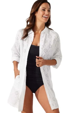 Tommy Bahama Shirt Dresses-Harbor Eyelet Boy Shirt
