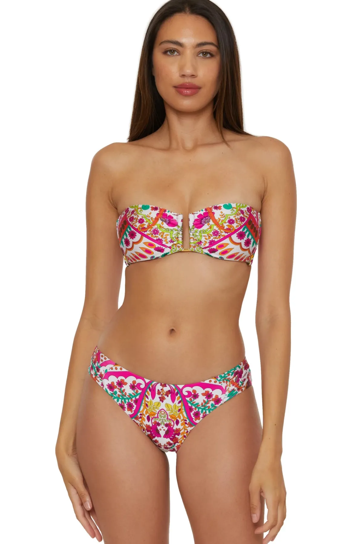 Trina Turk Halter|Bandeau-Hawaiian Garden Bandeau Bikini Top
