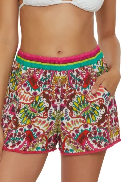 Trina Turk Bottoms-Hawaiian Garden Pocket Shorts