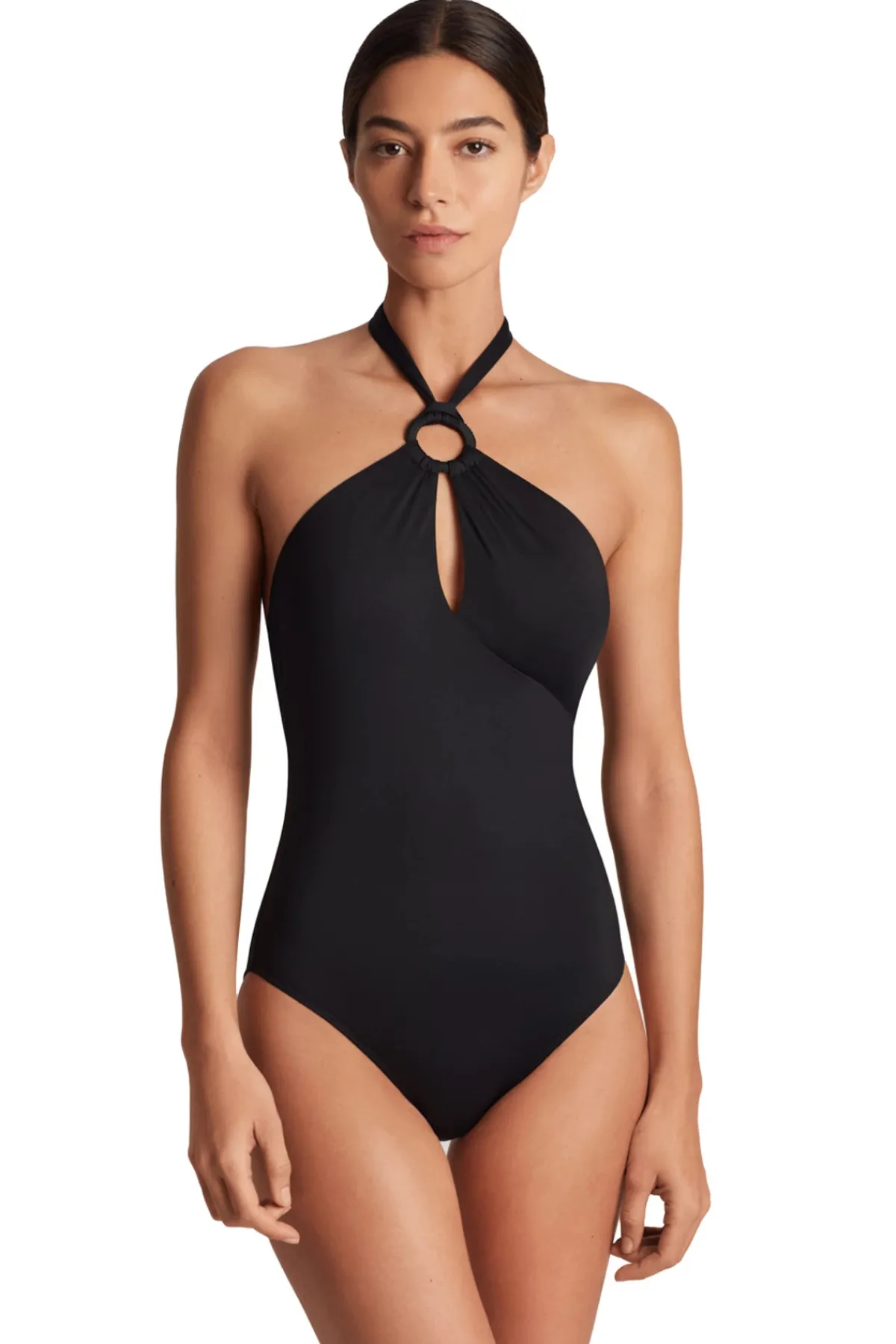 Lauren Ralph Lauren High Neck|Halter-High Neck Halter One Piece Swimsuit