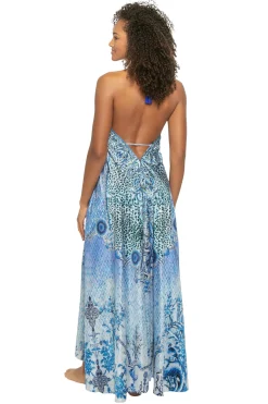 La Moda Sundresses-Hi-Low Halter Maxi Dress