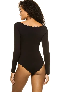 Marysia High Neck|One Pieces-Holly Point Long Sleeve One Piece Swimsuit