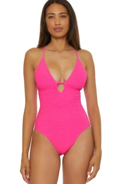 Trina Turk Plunge|One Pieces-Indio Plunge One Piece Swimsuit