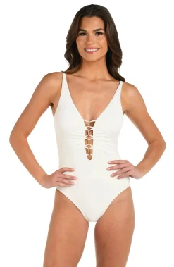 La Blanca Plunge|One Pieces-Island Goddess One Piece Swimsuit