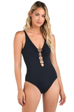 La Blanca Plunge|One Pieces-Island Goddess One Piece Swimsuit