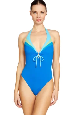 Robin Piccone Halter|Plunge-Keely Halter One Piece Swimsuit