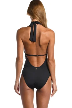 Sunshine 79 Halter|Plunge-Keyhole V-Plunge One Piece Swimsuit