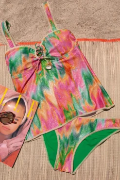 Becca by Rebecca Virtue Tank|Tankinis-Kylam Lace-Up Tankini Top