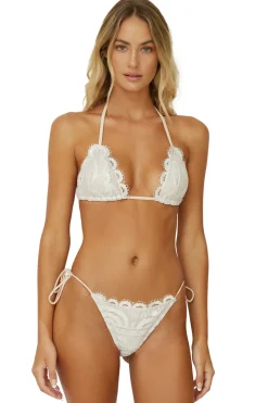 PQ Swim Triangle|Halter-Lace Sliding Triangle Bikini Top