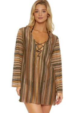 Isabella Rose Tunics-Lace-Up Crochet Tunic