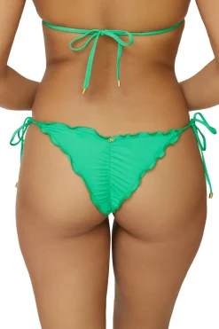 PQ Swim Tie Side|Brazilian / Cheeky-Lettuce Edge Tie Side Brazilian Bikini Bottom