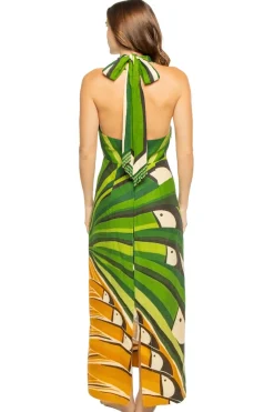 Farm Rio Sundresses-Linen Toucan Tree Midi Dress