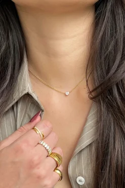 Ellie Vail Jewelry-Lola Solitaire Sideways Pear Necklace