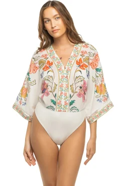 Farm Rio Matching Sets|Tops-Long Sleeve Floral Bodysuit