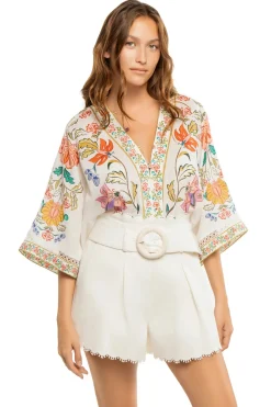 Farm Rio Matching Sets|Tops-Long Sleeve Floral Bodysuit