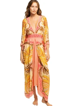 Farm Rio Sundresses-Long Sleeve Maxi Dress