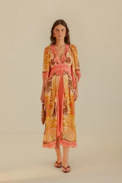 Farm Rio Sundresses-Long Sleeve Maxi Dress