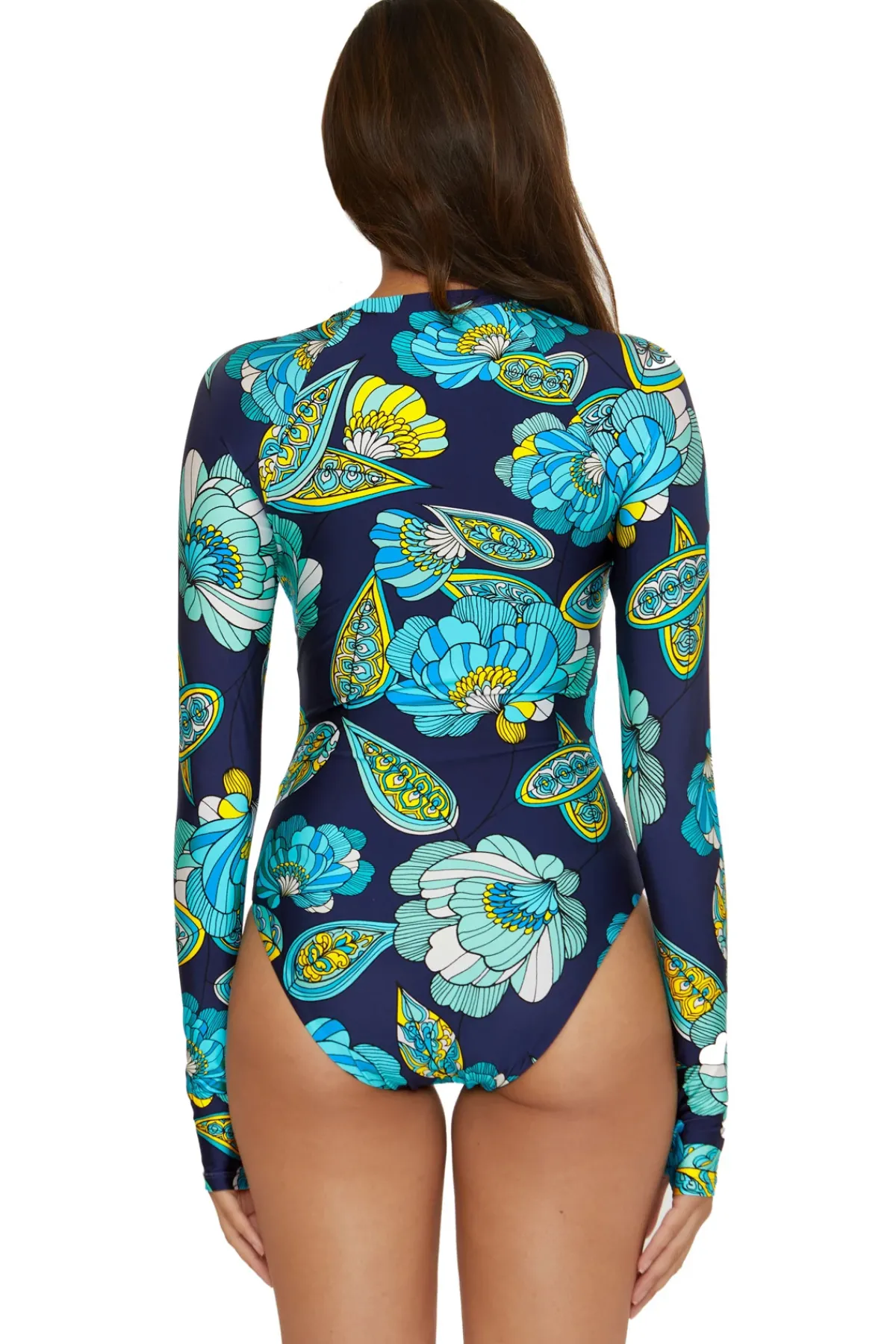 Trina Turk High Neck|One Pieces-Long Sleeve Zip-Up Paddle Suit
