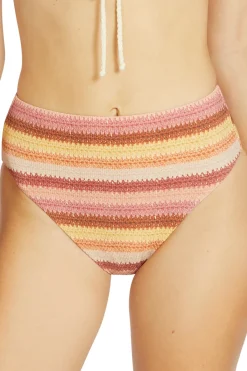 Robin Piccone High Waist|Bikinis-Lyra Striped High Waist Bikini Bottom