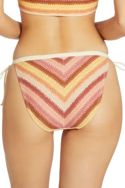 Robin Piccone Tie Side|Hipster-Lyra Striped Hipster Loop Tie Side Bikini Bottom