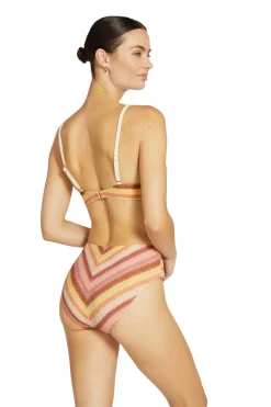 Robin Piccone Triangle|Bikinis-Lyra Striped Over The Shoulder Bikini Top