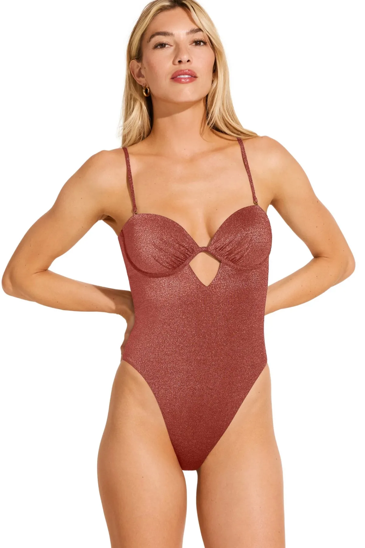 Vitamin A High Leg|Bandeau-Mabel Bandeau One Piece Swimsuit