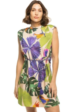 Farm Rio Sundresses-Macaw Jungle T-Shirt Dress