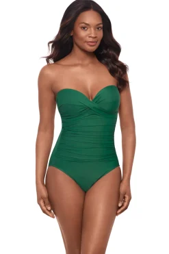 Miraclesuit Bandeau|One Pieces-Madrid Twist Front Bandeau One Piece Swimsuit