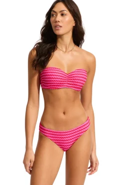 Seafolly Bandeau|Bikinis-Mesh Effect Bandeau Bikini Top
