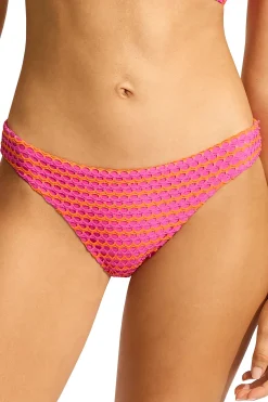 Seafolly Hipster|Bikinis-Mesh Effect Hipster Bikini Bottom