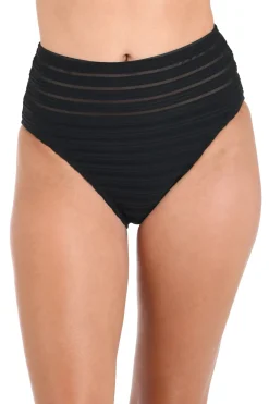 La Blanca High Leg|High Waist-Mesh High Waist Bikini Bottom