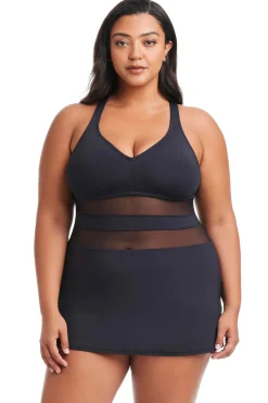 Bleu Rod Beattie Swimdress / Skirted|One Pieces-Mesh One Piece Swim Dress