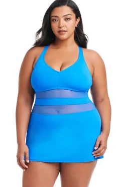 Bleu Rod Beattie Swimdress / Skirted|One Pieces-Mesh One Piece Swim Dress